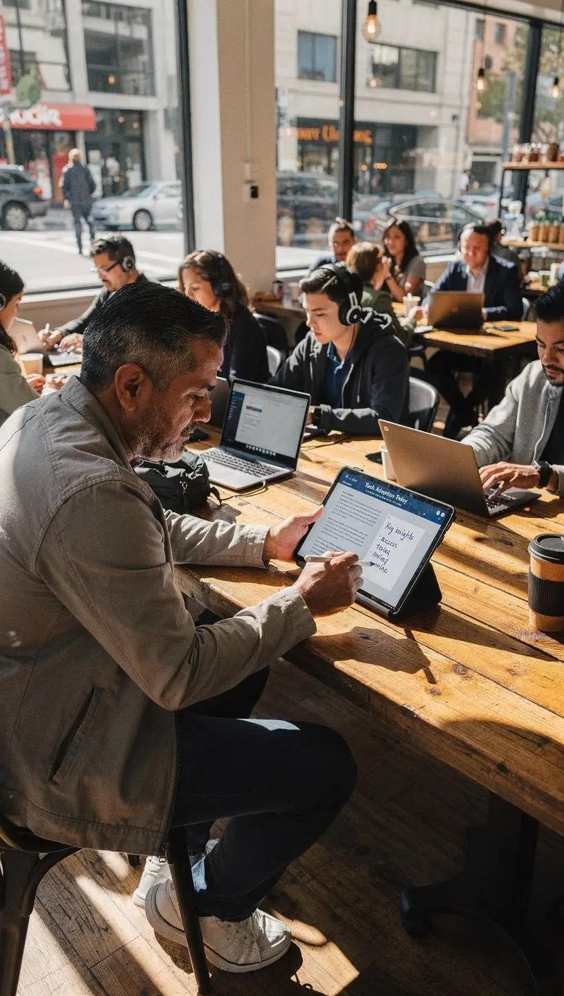 Hands-on demonstration of wearable technology enhancing everyday health and activity tracking.
